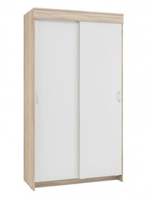 Шкаф-купе Бассо 1.0 (Дуб Сонома/Белый) 2 двери 2 зеркальные вставки в Тюмени - tyumen.mebel-74.com | фото