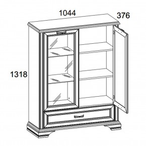 Шкаф с витриной 1V1D1SL, MONAKO, цвет Сосна винтаж/дуб анкона в Тюмени - tyumen.mebel-74.com | фото