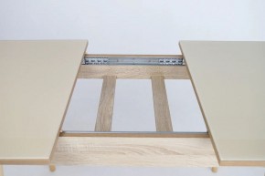 Стол раскладной со стеклом (опоры массив цилиндрический) "Хоста" в Тюмени - tyumen.mebel-74.com | фото