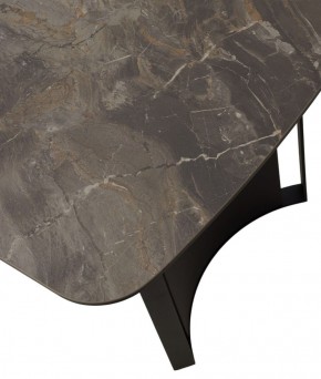 Стол RASMUS 160 KL-80 Серый мрамор, итальянская керамика / черный каркас, ®DISAUR в Тюмени - tyumen.mebel-74.com | фото