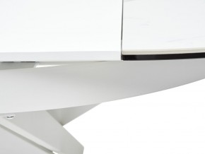 Стол TRENTO 120 HIGH GLOSS STATUARIO Белый мрамор глянцевый, керамика/ белый каркас, ®DISAUR в Тюмени - tyumen.mebel-74.com | фото