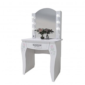 Стол туалетный Розалия №12 + ПОДСВЕТКА (лиственница белая, омела) в Тюмени - tyumen.mebel-74.com | фото
